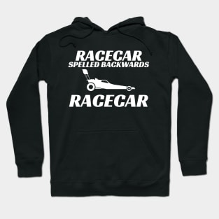 Racecar Spelled Backwards Funny Drag Racing Hoodie